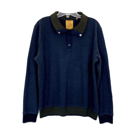 wellalux Sweaters Wellalux Original Vintage Large Blue Henley